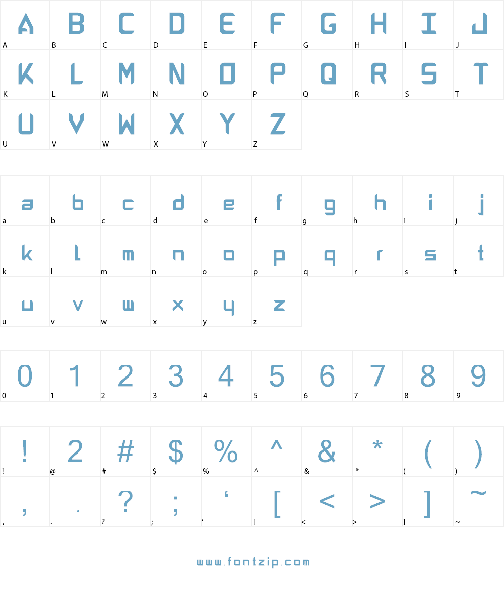 ABANDON ALPHABETA Font Character